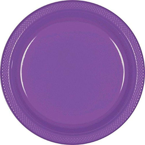 Vibrant Round Purple Plastic Plates - 10" (Pack of 20) - Premium Quality Design, Ideal for Any Event or Party