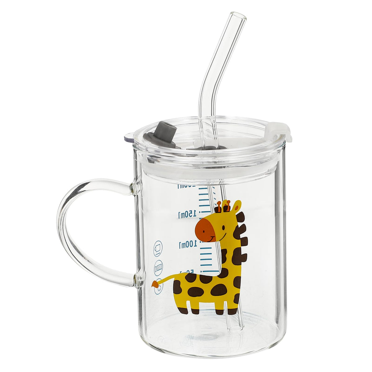 BESPORTBLE Glass Tumbler Milk Cup 1pc Fawn Sippy Cup Toddler Water Cup Kids Water Cup Kids Straw Cup Tea Cup Water Mug with Scale Small Milk Cup Glass Cup Kids Drinking Cup Baby Transparent