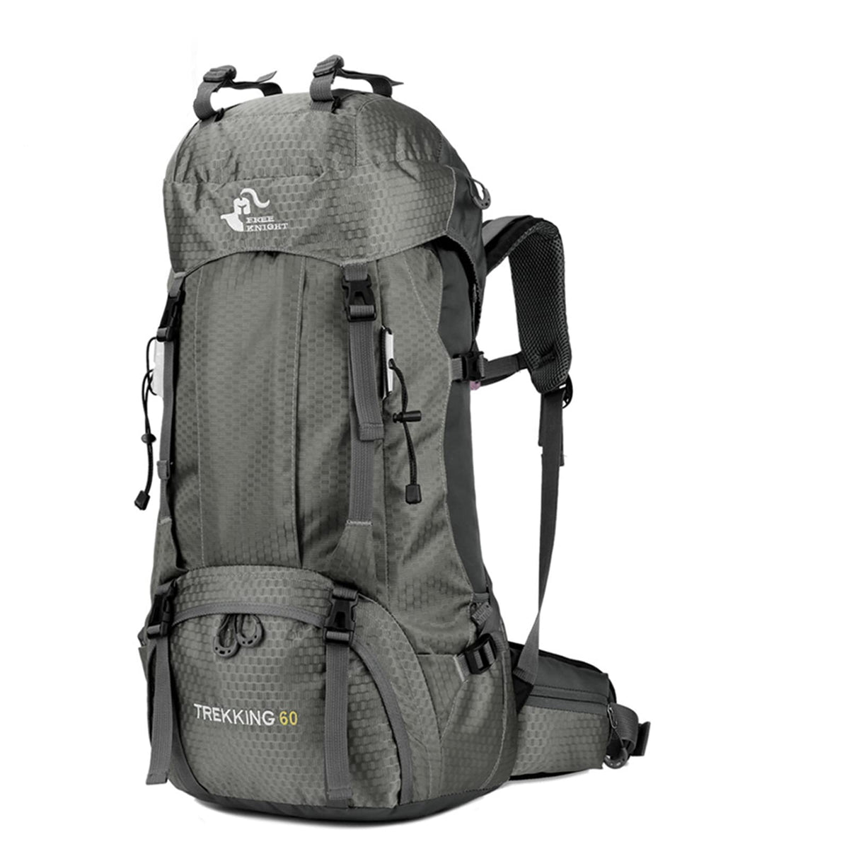 60L Waterproof Ultra Lightweight Packable Climbing Fishing Traveling Backpack Hiking Daypack,Backpack,Handy Foldable Camping Outdoor Backpack Bag with a Rain Cover (Grey)