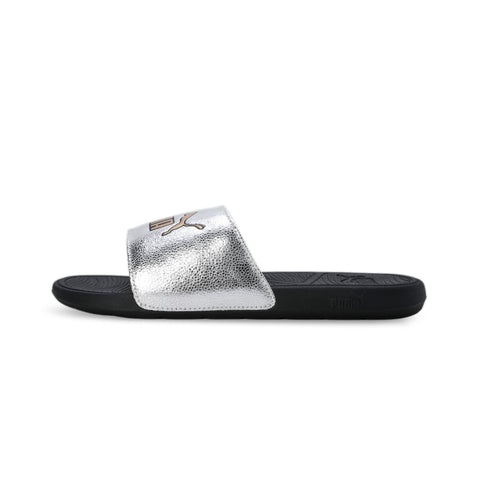 PUMA Men's Slide Sandal, Silver Gold Black, 8 us