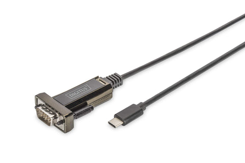 DIGITUS USB to serial adapter - RS232 converter - USB 2.0 Type-C to DSUB 9M - FTDI FT232RL chipset - 1 m connection cable