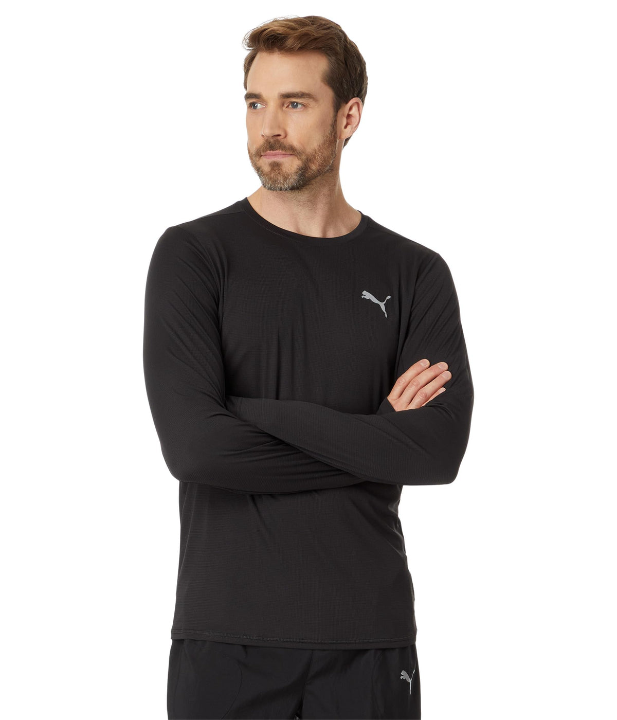 PUMA Men's Run Favorite Long Sleeve Tee, Black
