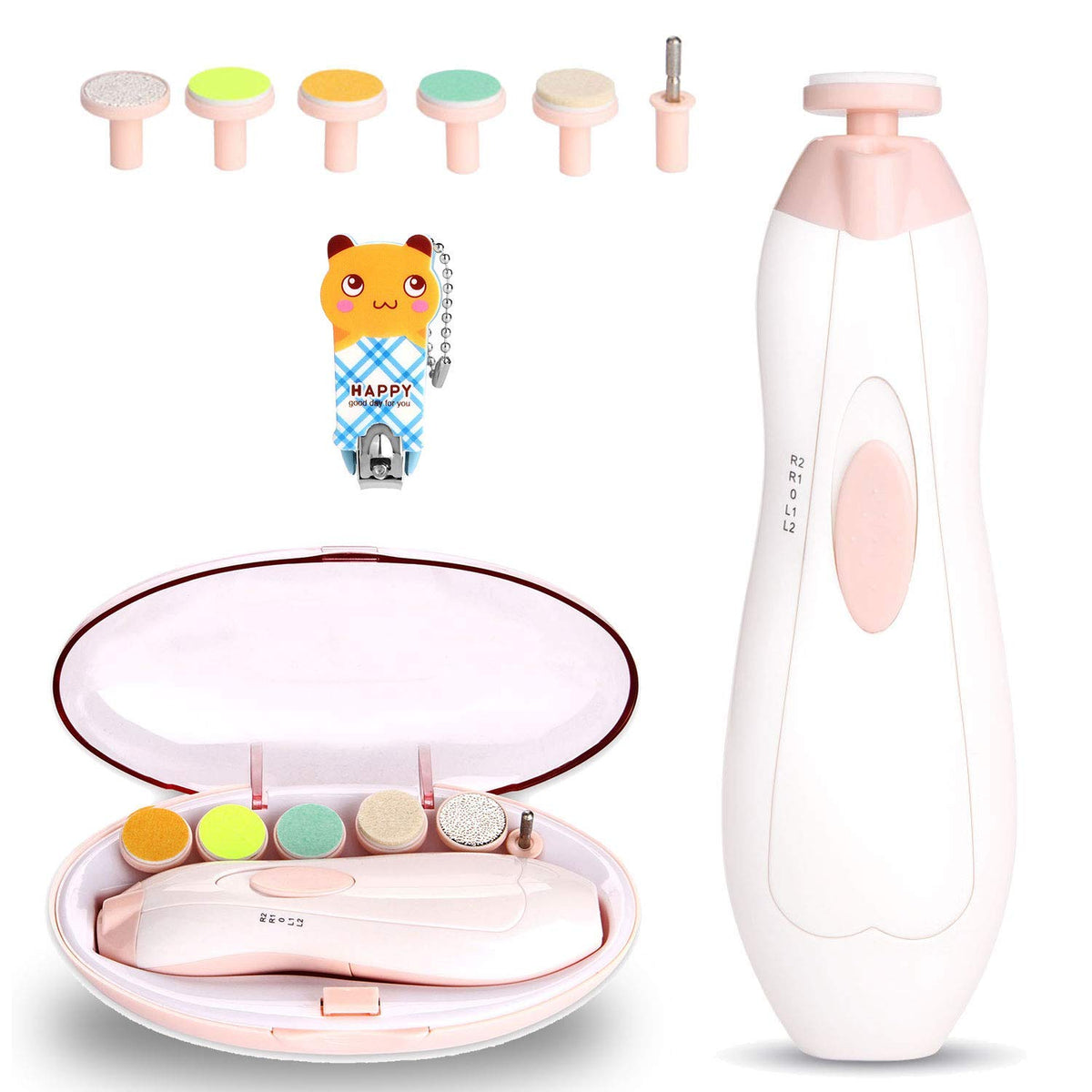 Baby Nail Clippers Baby Nail File Trimmer Electric Baby Nail Trimmer Safe for Newborn Toddler Toes Fingernails Care Trim Polish -Battery Operated (AA)