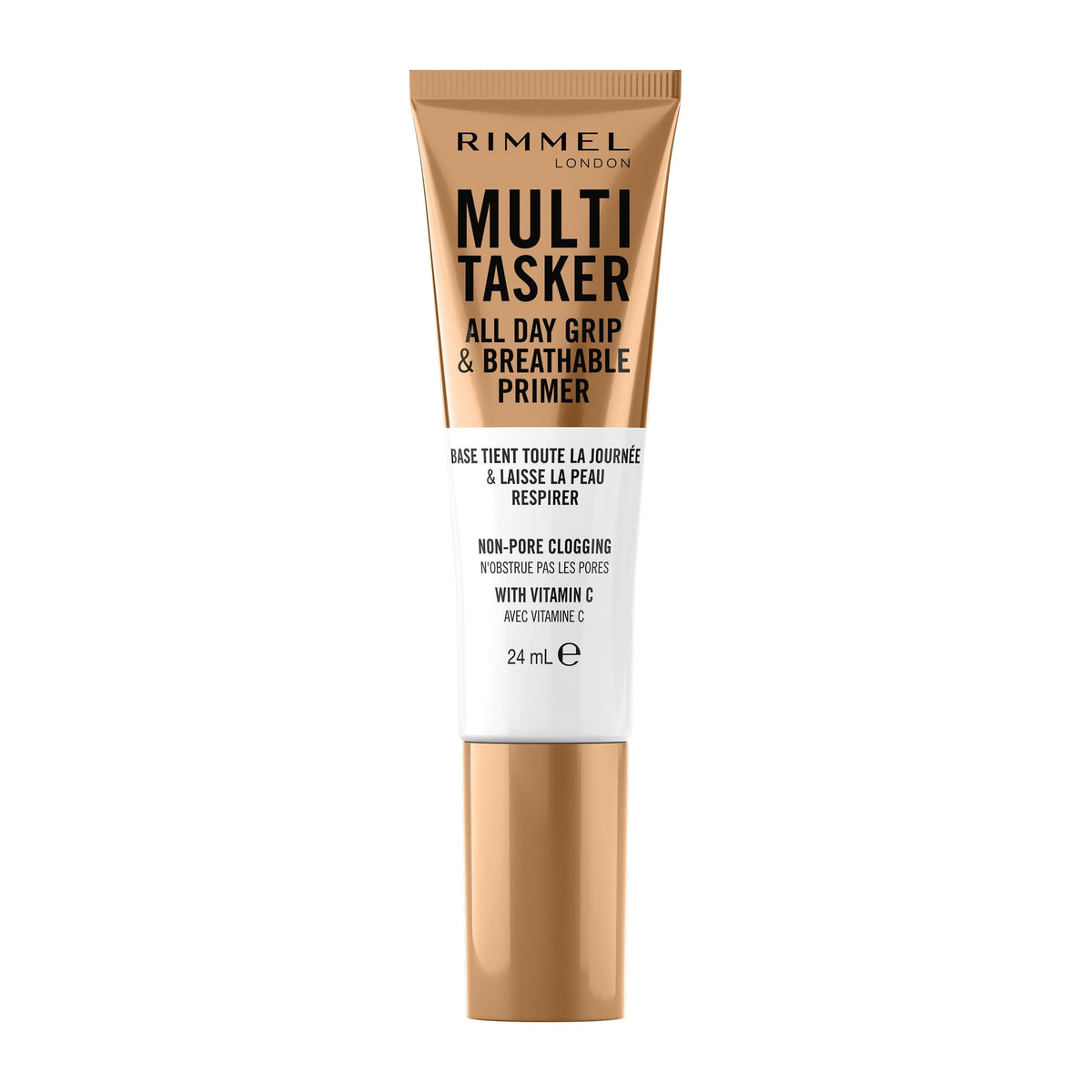 Rimmel Multi-Tasker All Day Grip & Breathable Primer, Lightweight, Gel Texture, Gripping Power, Infused with Vitamin C & Hyaluronic Acid, Hydrating, Prep Skin for Makeup, Suitable For All Skin Types