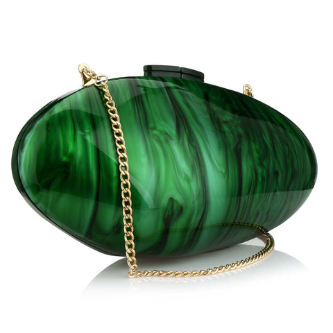EROUGE Women Evening Pearl Bag Gold Acrylic Clutch Handbag for Evening Wedding Party, Green