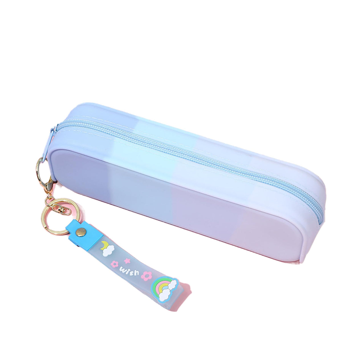 YYaaloa Silicone Pencil Case,Colorful Waterproof Pencil Pouch Aesthetic Pencil Case Small Pencil Bag, Pencil Pouch for Women, Makeup Pouch (blue)