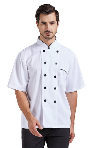 Nanxson Unisex Chef Coat Kitchen Short/Short Sleeve Chef Jacket for Men and Women CFM0001 ShortWhiteXL