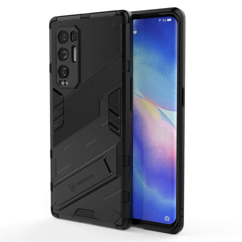 TingYR Case for Oppo Reno5 Pro+ 5G, Foldable Holder, TPU/PC Shockproof Phone Cover, Full Body Protection Cover, Phone Case for Oppo Reno5 Pro+ 5G.?Black?