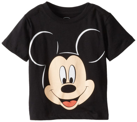 Disney baby boys Mickey Mouse Face Tee T Shirt, Black, 3T US