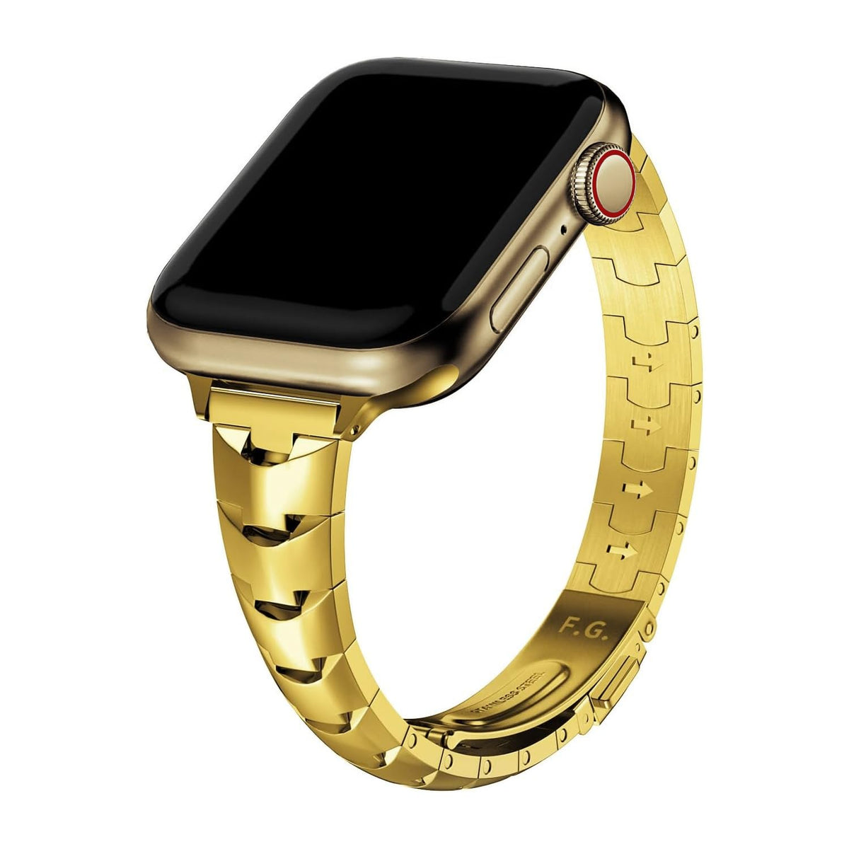 Fullmosa Compatible Apple Watch Straps 42mm 44mm 45mm 49mm Women Metal Stainless Steel Slim iWatch Band for iWatch Ultra Ultra2 SE SE2 Series 9 8 7 6 5 4 3 2 1, Gold