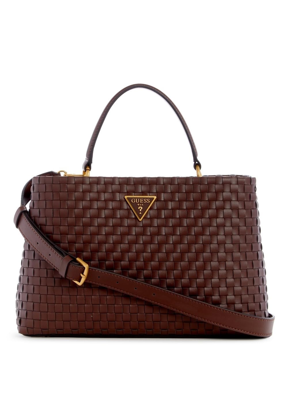 GUESS Lisbet 2 Compartment Satchel, Mahogany