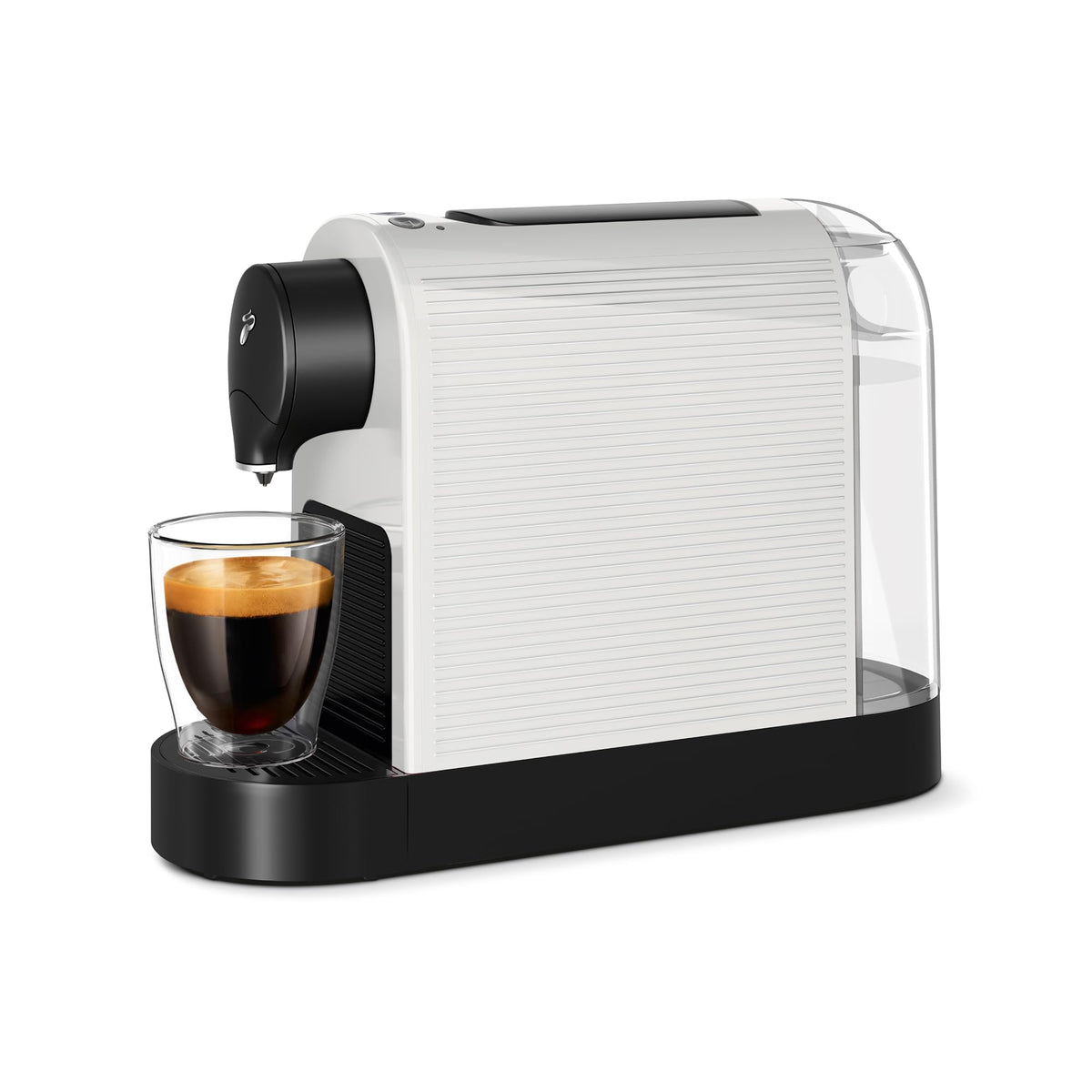 Tchibo Cafissimo Pure Plus Coffee Machine Capsule Machine for Caffè Crema, Espresso and Coffee 0.8 L 1250 Watt 11.9 x 33.7 x 24 cm White