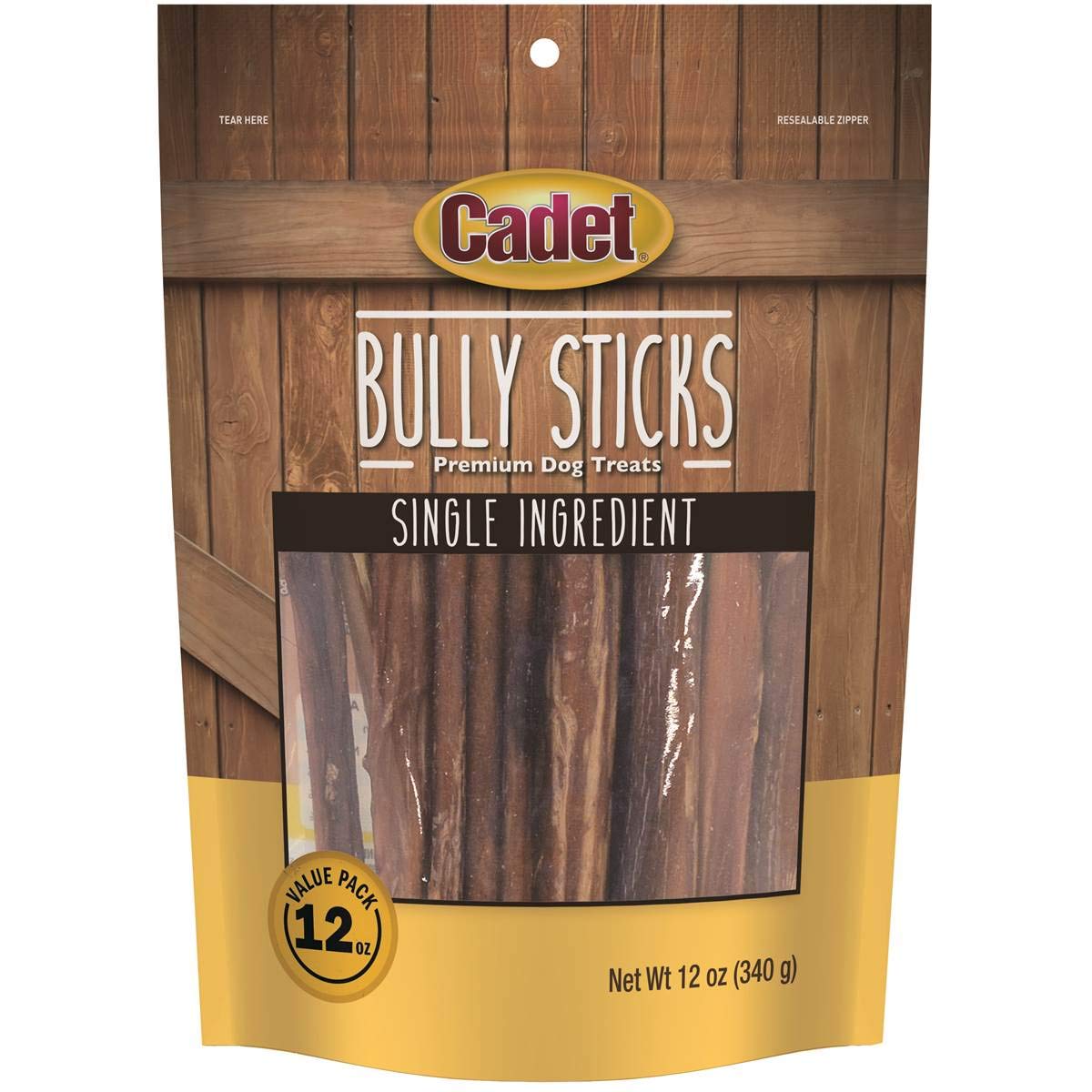 Cadet Bully Sticks, 12 Ounces, Single Ingredient Dog Treats