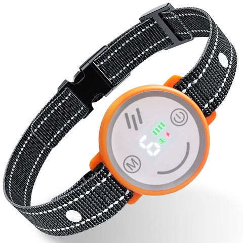 Smart Bark Collar Rechargeable Anti Barking Dog Cat Training Collars Device 7 Sensitivities Bark Shock Collar with Vibration Shock for Small Medium Large Dogs (Orange)