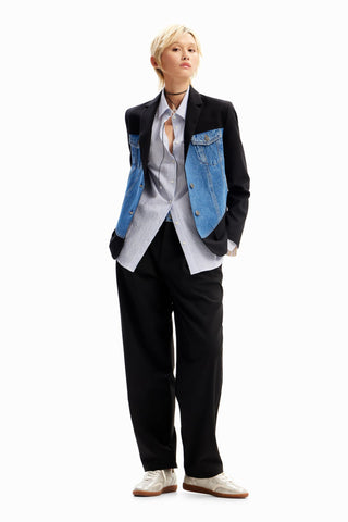 Desigual Women's Hybrid Tailored Trousers Black