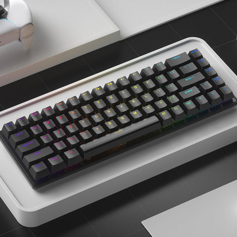 ciciglow Mechanical Gaming Keyboard, BT5.0/2.4G / USB C Computer Keyboard Blue Switches RGB Backlit Compact 61 Keys Wireless Office Keyboard for Smartphone Laptop Tablet (Black)