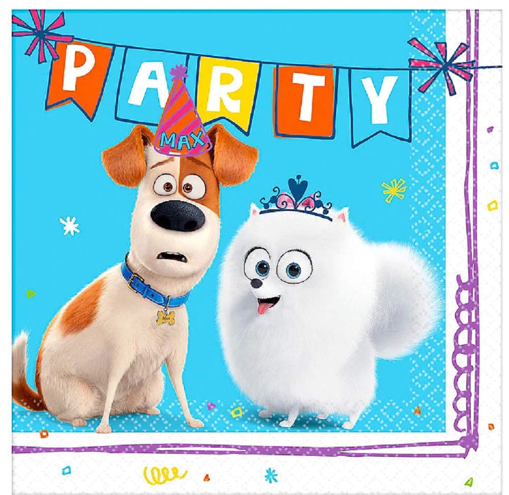 amscan 541863 "Secret Life of Pets 2" Blue Beverage Paper Napkins | 16 ct (501863)