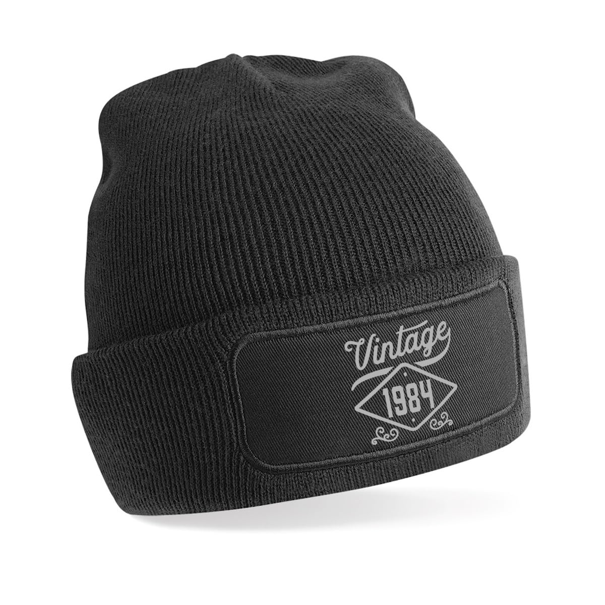 D Design Invent Print! 40th Birthday Hat Gift for Men Vintage Beanie Keepsake 40 Present Gift Idea (Black)
