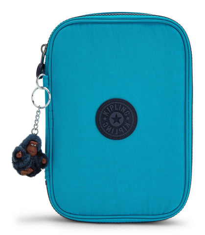 Kipling 100 Pens, Large Pencil Case Holds Up to 100 Pens, 21 cm, 1.5 L, Green Cool Combo