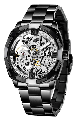 Mechanical Watch Stainless Steel Skeleton Automatic Watch Waterproof Watches for Men