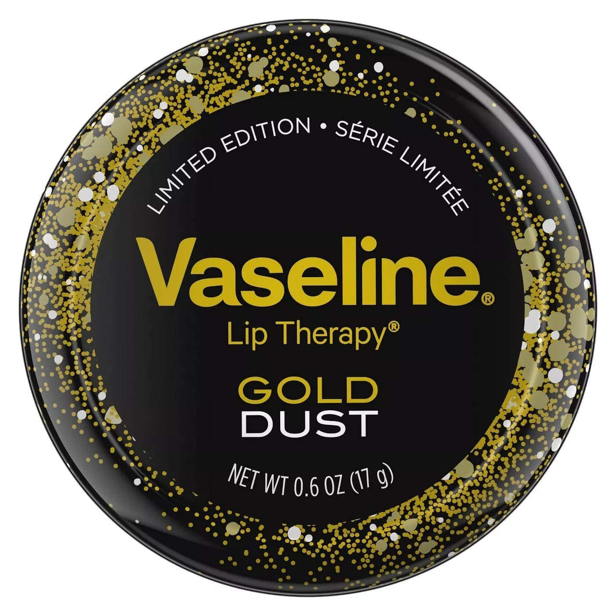 Vaseline Lip Therapy Gold Dust, Limited Edition - Balm, Lip Shimmer Gloss, Dry Lips Moisturizer, 0.6 Oz