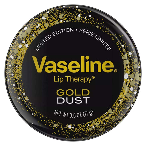 Vaseline Lip Therapy Gold Dust, Limited Edition - Balm, Lip Shimmer Gloss, Dry Lips Moisturizer, 0.6 Oz