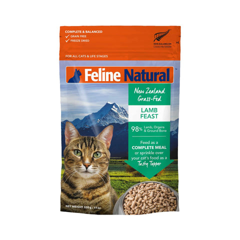 Feline Natural Grain-Free Freeze-Dried Cat Food, Lamb 11oz