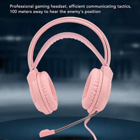 CCYLEZ Computer Gaming Headset, Noise Cancelling Over Ear Headphones with Mic, Lightweight Comfortable Wired Headphones with Colorful Light Effects, Pinks