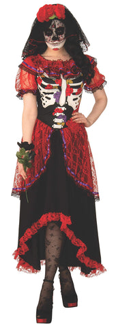 Rubie's 700873_L Opus Collection Day of the Dead Adult Costume Dress and Headpiece Women's Sized, Shown, Large