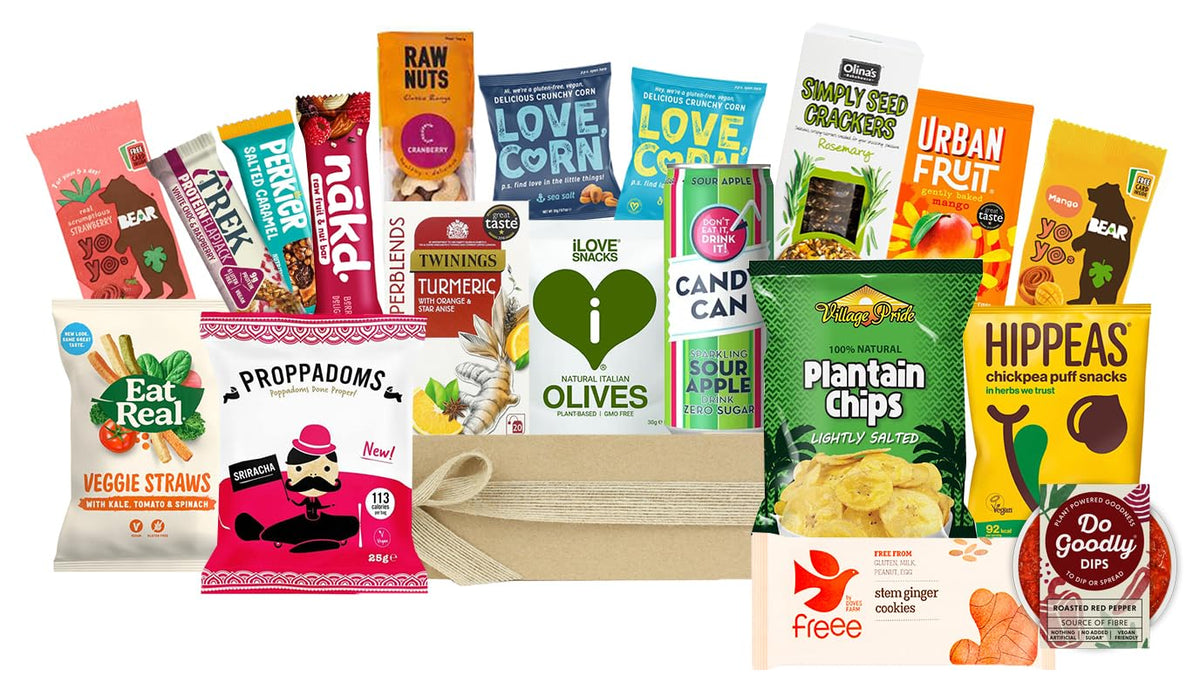 Vegan and Gluten Free Healthy Snacks and Biscuits Gift Hamper, Wedding, Birthday, Anniversary Party Gift Basket - Vegan & Gluten Free Mega