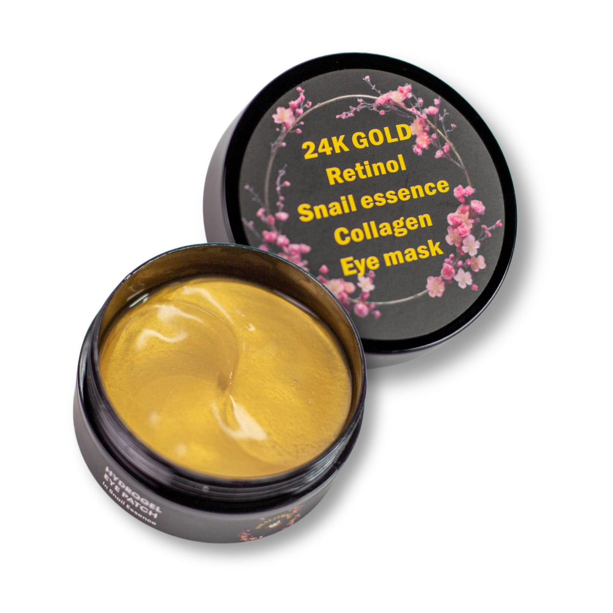 24K Gold Hydrogel Eye Masks - With Snail Essence, Retinol, Collagen, Hyaluronic Acid - Infused With Amino Acids & Vit. C - For De-Puffing, Moisturizing, Anti aging and Brightening - 60 Pcs