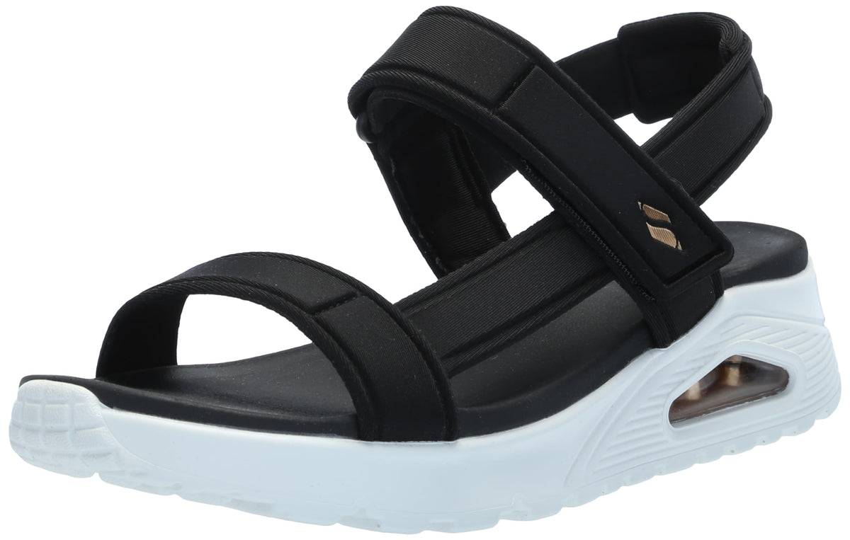 Skechers Women's UNO-Summer STAND2 Sport Sandal, Black, 5
