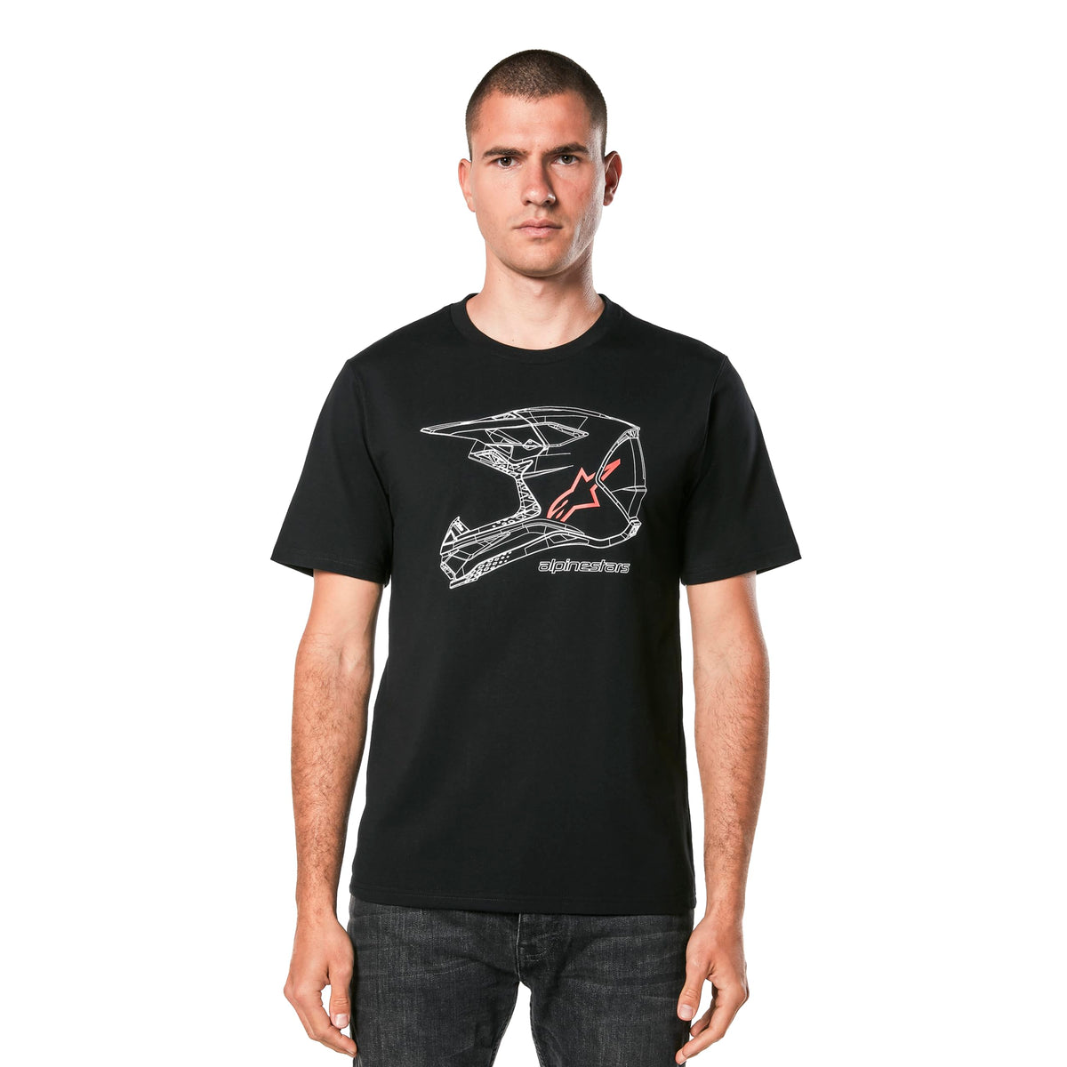 Alpinestars 1214-73116-10-L: Mx Helmet Csf Tee Black Lg