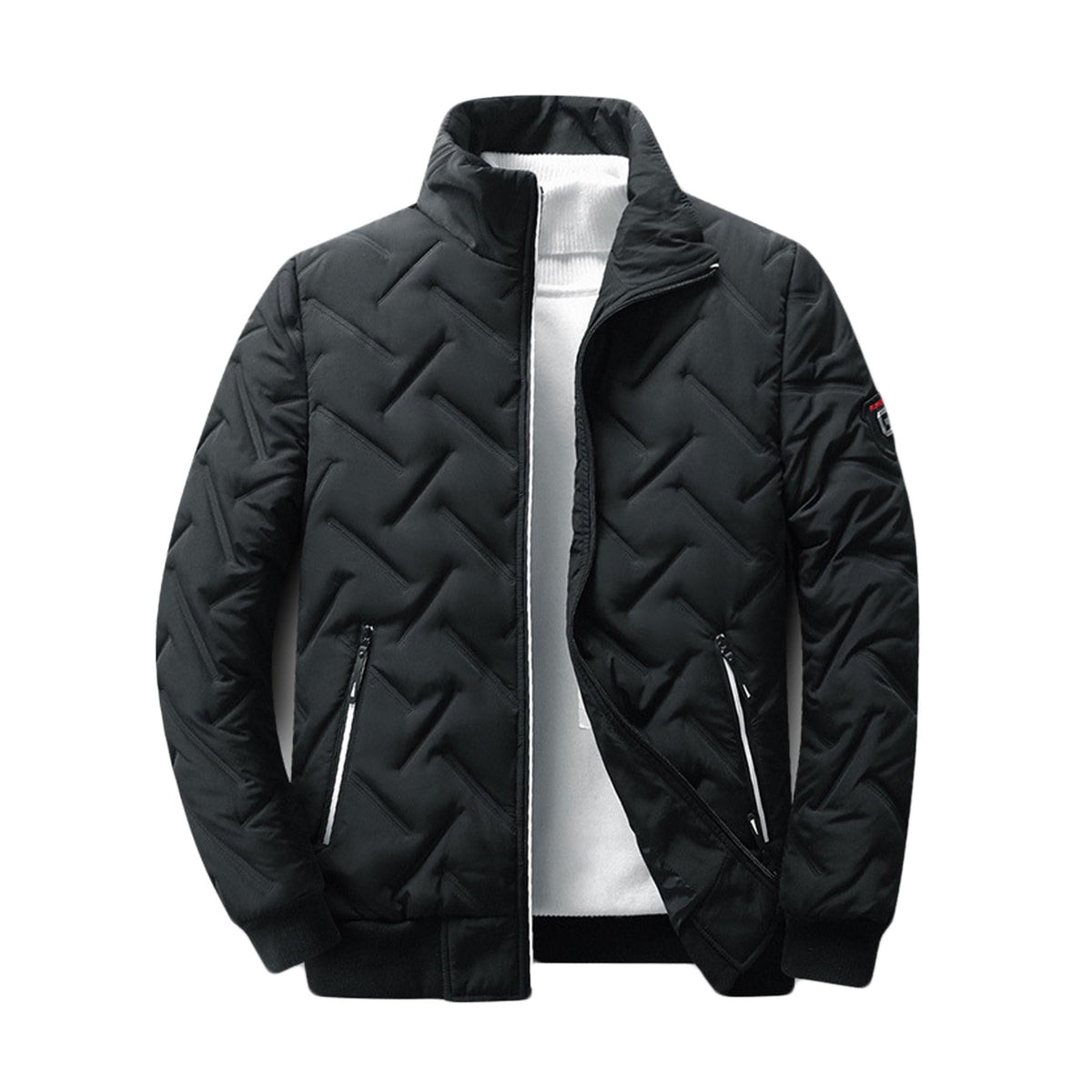 Jueshanzj Men's jacket stand-up collar cotton jacket short section light cotton clothing Black XL