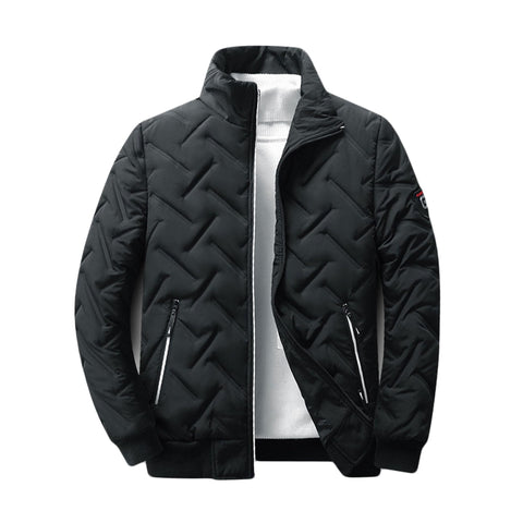 Jueshanzj Men's jacket stand-up collar cotton jacket short section light cotton clothing Black XL