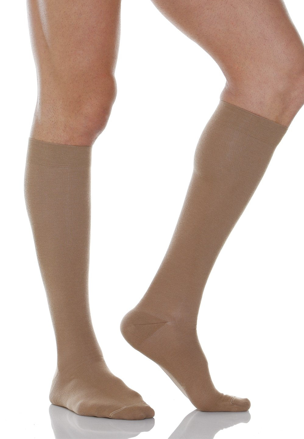 Relaxsan 820 (Beige 1-XS) Unisex cotton support socks 15-20 mmHg graduated compression, 100% Made in Italy