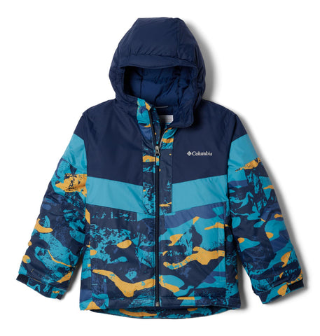 Columbia Youth Boys Lightning Lift II Jacket, Shasta Geoglacial/Collegiate Navy/Shasta, Large