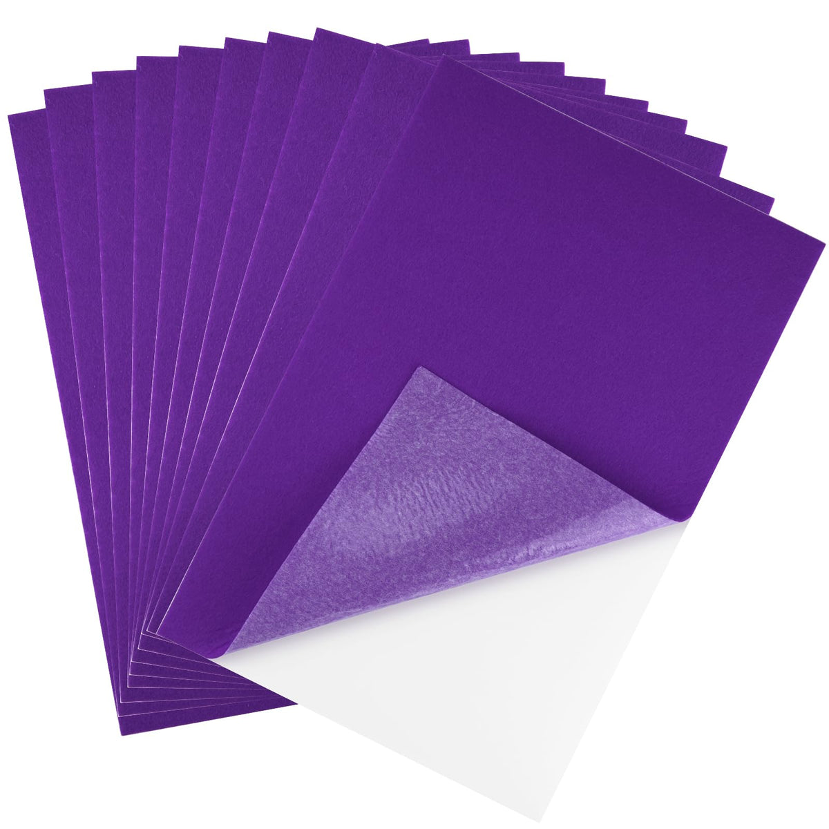 CHRORINE 10 Pcs Purple Felt Fabric Sheets Self Adhesive Felt Sheets 8 x 12 Inches Felt Paper for Art and Craft Supplies