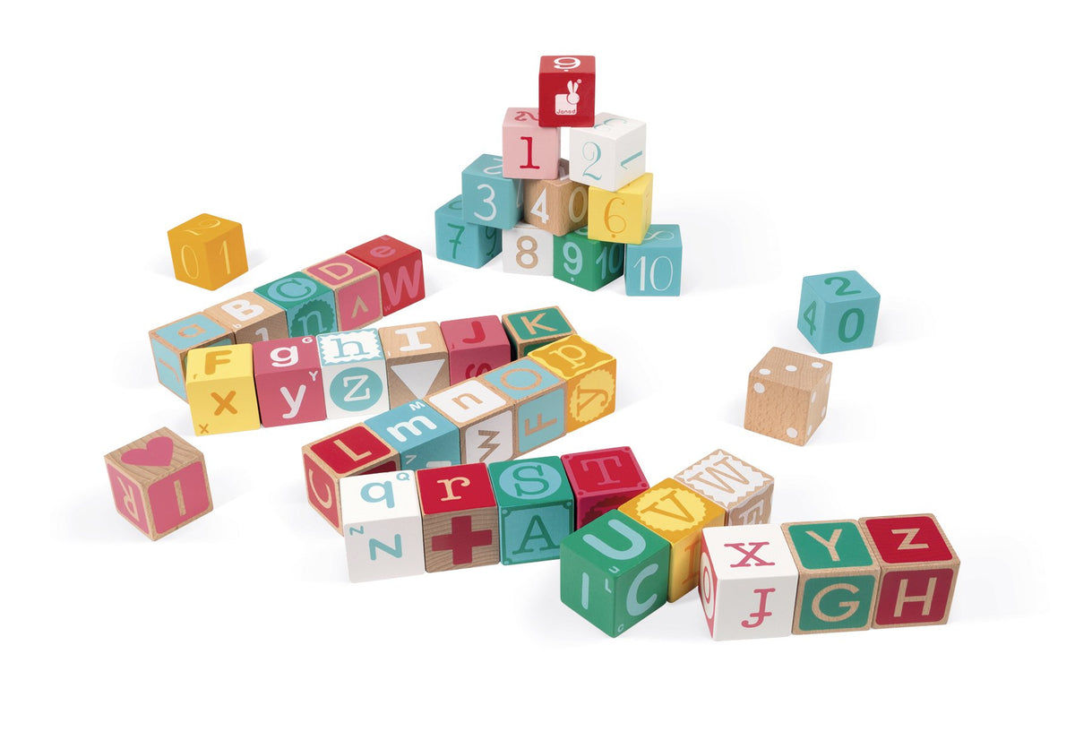 Janod Kubix 40 Letter Wooden Blocks