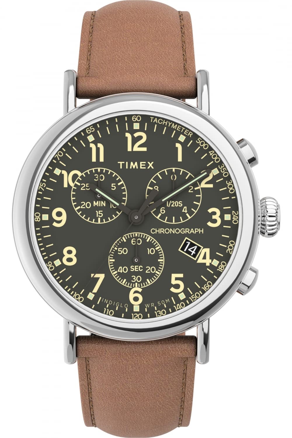 Timex Men's Chronograph Quartz Watch with Leather Strap TW2V27500