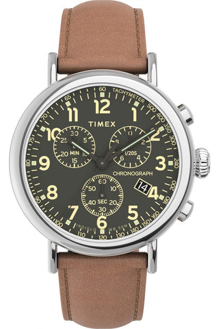 Timex Men's Chronograph Quartz Watch with Leather Strap TW2V27500