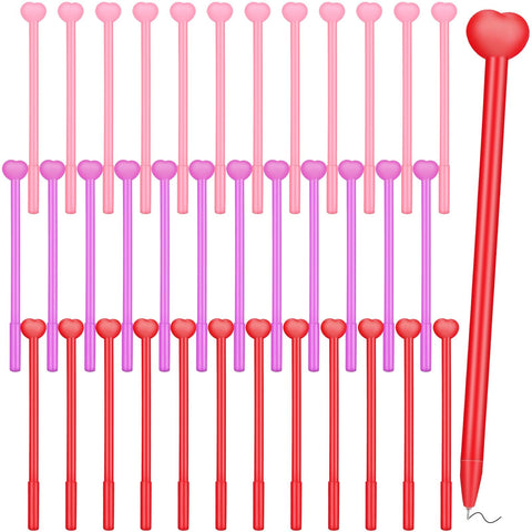 Sayglossy 100 Pcs Valentines Heart Gel Ink Pens Bulk Novelty Pens Fun Pens for Heart Pen Holiday Pens Ballpoint Pens with Black Ink for Valentine's Day Office Supplies(Multicolor)