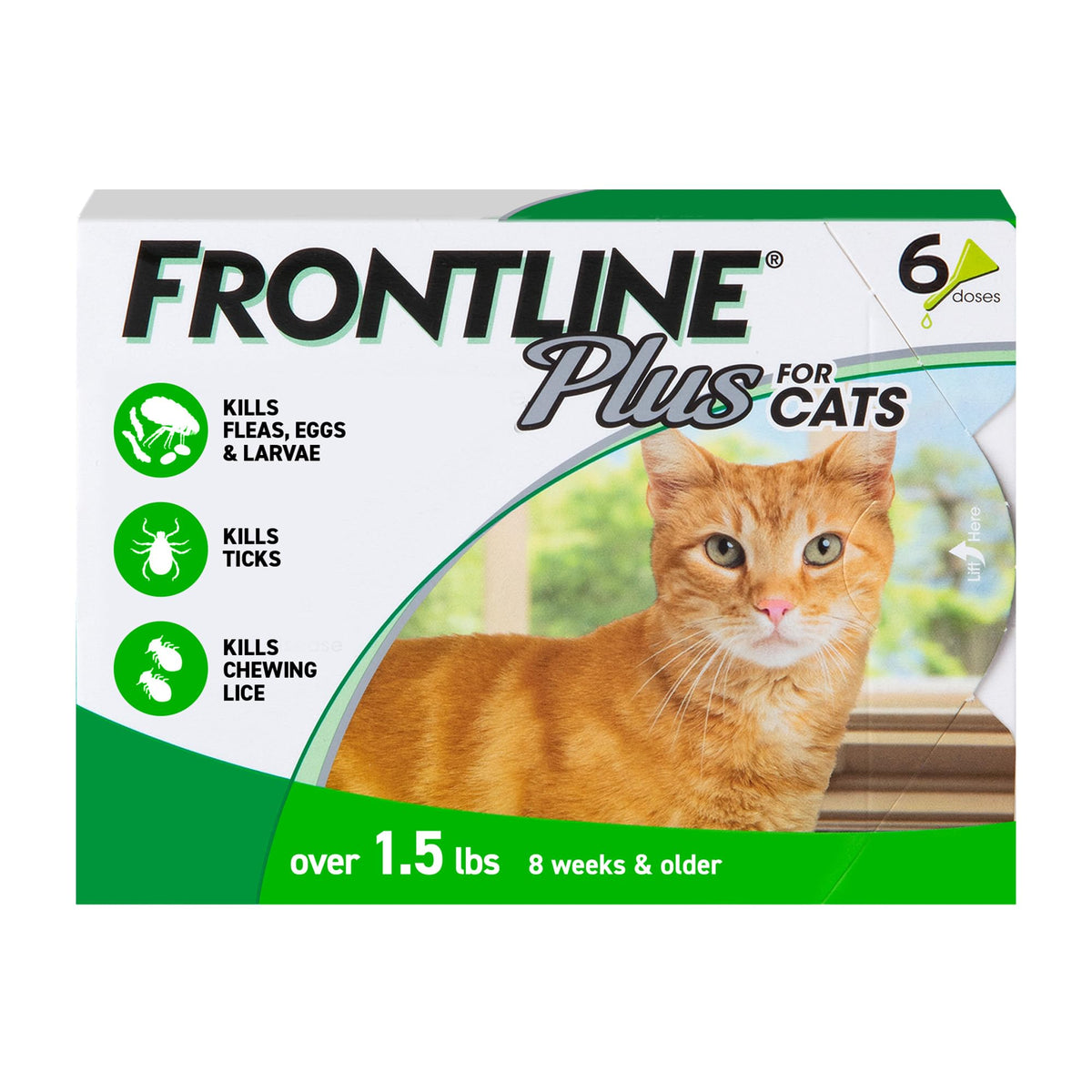 FRONTLINE Plus For Cats and Kittens Flea and Tick Treatment, 6 Doses