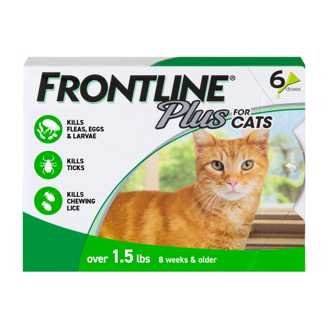 FRONTLINE Plus For Cats and Kittens Flea and Tick Treatment, 6 Doses