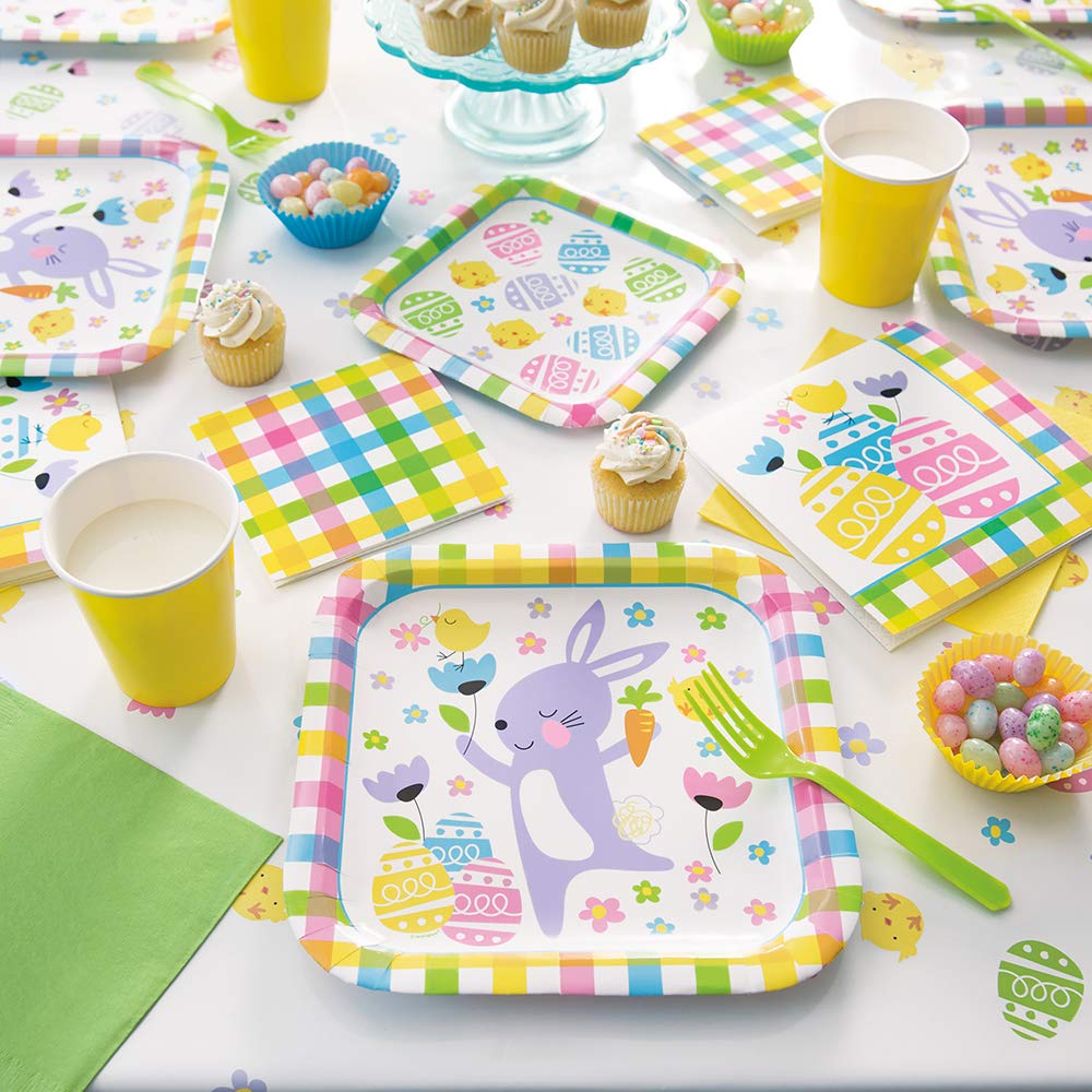 Plaid Easter Beverage Paper Napkins | 5" x 5" | 24 Pcs