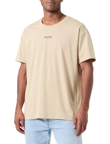 HUGO Men's Linked T-Shirt Pyjama T Shirt, Open Beige281,
