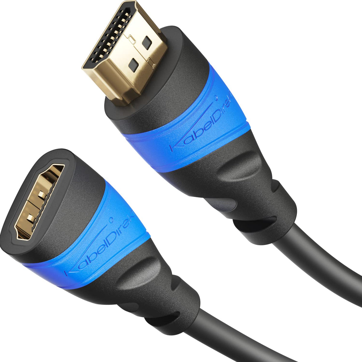 HDMI Extension cable with special A.I.S. shielding - 1m (4K@60Hz for stunning Ultra HD, HDMI Extender for PS4/PS5/Xbox, ARC, Highspeed with Ethernet) - by CableDirect