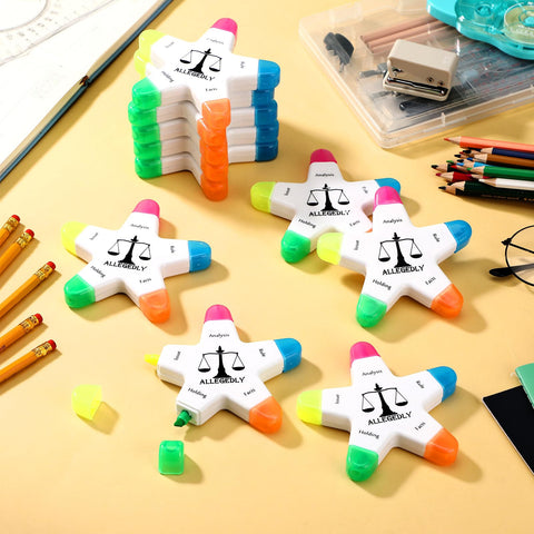 Chivertion 30 Pcs Law School Supplies Star Shape Briefing Highlighters Brush Welcome Back to School Gifts Inspirational Appreciation Gifts Best Gifts for Law Students Lawyer Gifts for Women