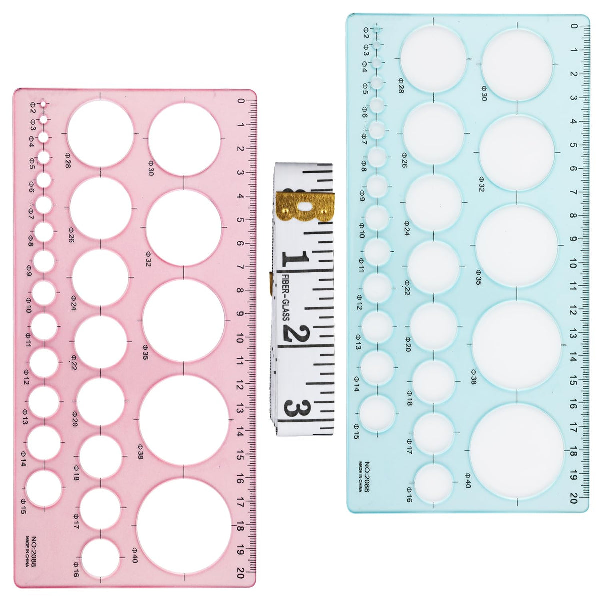 3pcs Nipple Rulers, Nipple Ruler for Flange Sizing Measuring Tool Plastic Nipple Ruler Circle Stencil Circle Templates Ruler Set with Soft Ruler for Woman Nipples, Breast Pump Sizing Tool