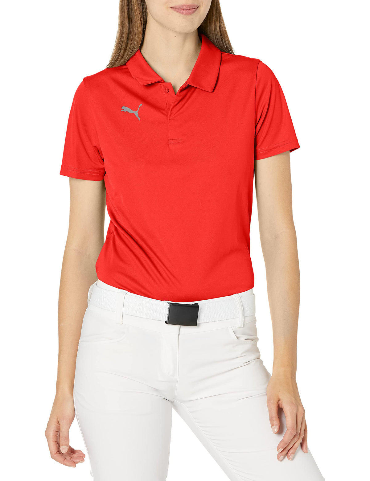 PUMA Women's teamLIGA Sideline Polo, Red White, Medium